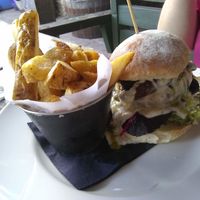 Burger and Chips at Ring O' Bells in Paulton
