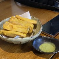 Deep fried king oyster mushroom  at Jǐng Tīng 井町 - Macrobiotics - North District in Hsinchu
