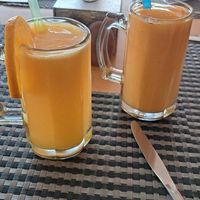 Orange and mango juices at Petra Night in Wadi Musa