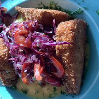 Katsu tofu curry (forgot to make a picture before starting...)  at St Elli's Bay in Llanelli