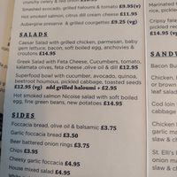 Menu 1 at St Elli's Bay in Llanelli