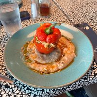 Stuffed pepperrs  at St Elli's Bay in Llanelli