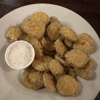 Fried pickles with homemade ranch  at Pasches Seafood Kitchen in Battle Creek