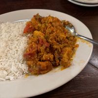 Jambalaya with white rice  at Pasches Seafood Kitchen in Battle Creek
