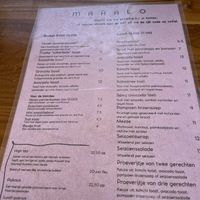 Menu  at Mahalo in Groningen