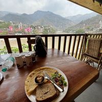 Vegan omelette. Was ok get something elsee  at Little Buddha in Rishikesh