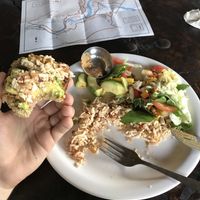 Vegan breakfast w/ tofu scramble at Little Buddha in Rishikesh