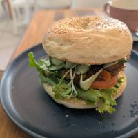 Bitchin' bagel (carrot "salmon") at Blended in Cape Town