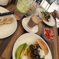 Vegan scrambled tofu with vegan mozzarella on a bagel😄  at Blended in Cape Town