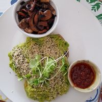 Avocado toast on sweet potato slices. Probably the best food I had in a while. at Blended in Cape Town