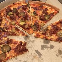 Burger pizza - vegan  at Hell Pizza in Christchurch