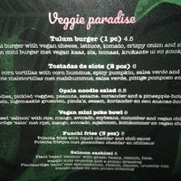 Veg menu  at Rum Club in Utrecht