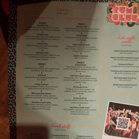 Het menu at Rum Club in Utrecht