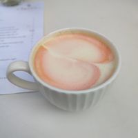 beetroot latte at Good Mood Food in Kuressaare