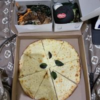 Pizza (not vegan), bibimbap and burger  at Bali Buda in Ungasan