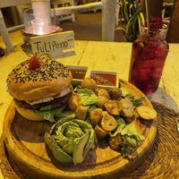 Burger was really nice! Quite pricey, but good  at Painapol in Holbox