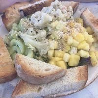 Salad with pineapple, cauliflower and cucumber  at Painapol in Holbox