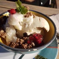 Coconut and sesame ice cream at Vita Organica Slow Food & Liv (-ing) in Busturia