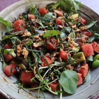 So yummy the watermelon 🍉 avocado 🥑 salad! 😀 at VRIENDSCHAP in Middelburg