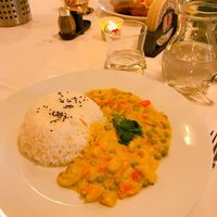 Curry with rice and cashew at Pilgrim in Brno