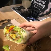 Tortila with tzatziky sauce and seitan Nemaso. at Mooi in Brno