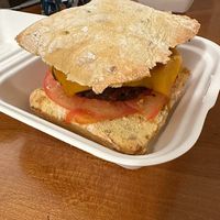 Heura burger at Duke's in Miliano