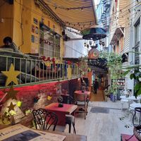 Outside seating at Harab'be Cafe in Istanbul