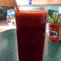 The Vampire - beet juice - yummy  at Leonor's Mexican Vegetarian Restaurant in Studio City
