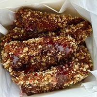 Jalapeño poppers with a berry sauce  at Bubbie's - Plant Burgers at Plant Food Lab in Washington