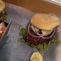 The PBJ fried Chick’n sandwich   at Bubbie's - Plant Burgers at Plant Food Lab in Washington