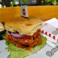 Sweet tea fried chicken at Bubbie's - Plant Burgers at Plant Food Lab in Washington
