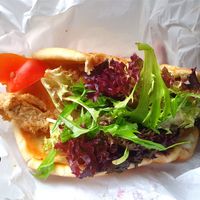 Vegan chicken souvlaki $15 at Saki Souvlaki  in Cheltenham