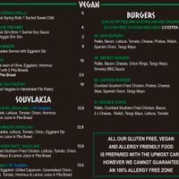 Vegan menu.  at Saki Souvlaki  in Cheltenham