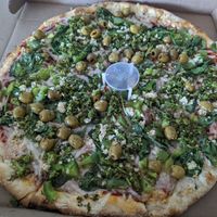 The Soy Greenhouse Pizza!! So good at Beach Bella Pizza II in Virginia Beach