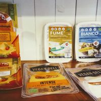 Vegan cheese, tofu at La Huchette in Mons