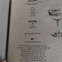 Drink menu at Mongrel in Milton