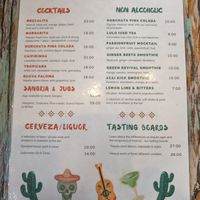 Drinks menu April 2026 at Los Fridays in Daylesford