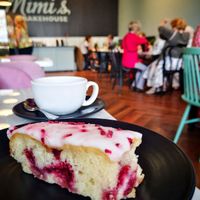 Lemon and raspberry slice at Mimi's Little Bakehouse - City Art Centre in Edinburgh