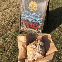 Almond croissant (£4, huge!)🤤  at Soy Ahoy in Bristol