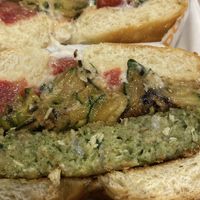 Veggie bagel  at Bagel Road in Verona