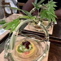 Incredible presentation for a special June dish   at Kajitsu in New York City