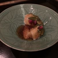Pomegranate, apple, persimmon, jelly at Kajitsu in New York City