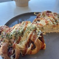 Korean sausage bread   at Canela in Calgary