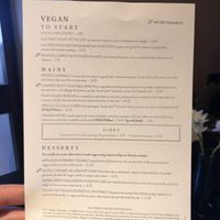 Vegan menu 17.01.2022  at The George and Dragon in Epping