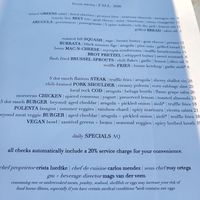 October 2020 menu at Boon Eat + Drink in Guerneville