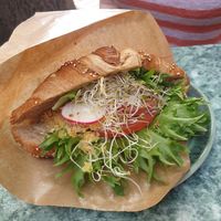 Sausage croissant at Rohe in Tallinn