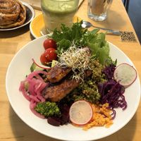 Tempeh bowl. Pesto buchwheat was really good  at Rohe in Tallinn