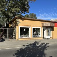 The exterior of “Rohe” with the tree in the lovely courtyard   at Rohe in Tallinn