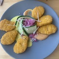 Nuggets with cheese style sauce, perfect for savory cravings!  at Rohe in Tallinn