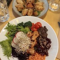 Dumplings and Tofu. at Rohe in Tallinn